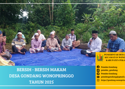 Bersih-Bersih Makam Dalam Rangka Menyambut Bulan Ramadhan Desa Gondang Wonopringgo
