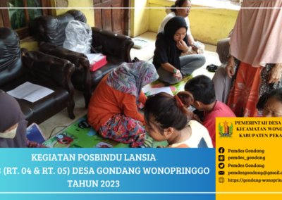Posbindu Lansia Pos 3 (RT. 04 dan RT. 05) Desa Gondang Wonopringgo