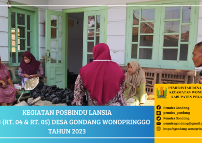 Posbindu Lansia Pos 3 (RT. 04 dan RT. 05) Desa Gondang Wonopringgo