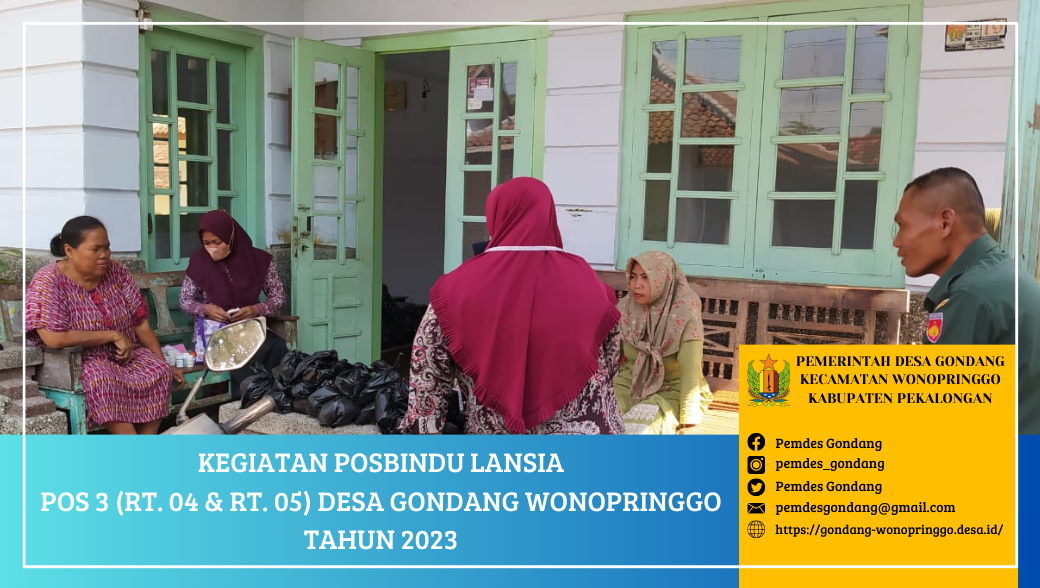 Posbindu Lansia Pos 3 (RT. 04 dan RT. 05) Desa Gondang Wonopringgo