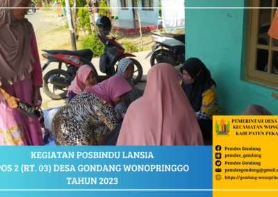 Posbindu Lansia Pos 2 (RT. 03) Desa Gondang Wonopringgo