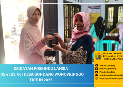 Posbindu Lansia Pos 4 (RT. 06) Desa Gondang Wonopringgo