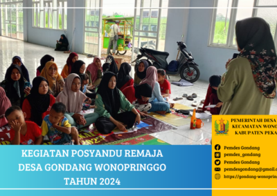 Posyandu Remaja RT 01 sampai RT 06 Desa Gondang