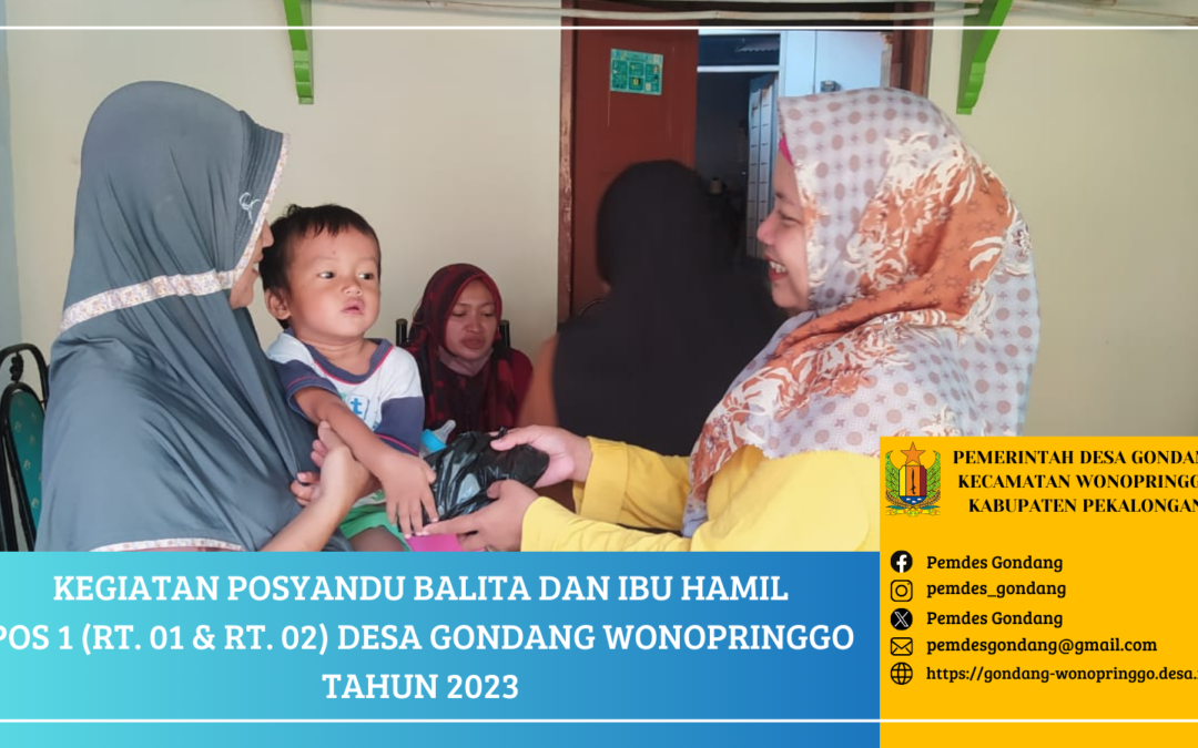 Posyandu Balita dan Ibu Hamil Pos 1 (RT. 01 dan RT. 02) Desa Gondang Wonopringgo