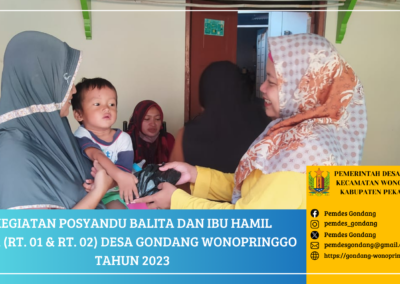 Posyandu Balita dan Ibu Hamil Pos 1 (RT. 01 dan RT. 02) Desa Gondang Wonopringgo