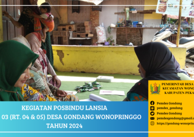 Posbindu Lansia Pos 3 (RT. 04 dan RT. 05) Desa Gondang Wonopringgo