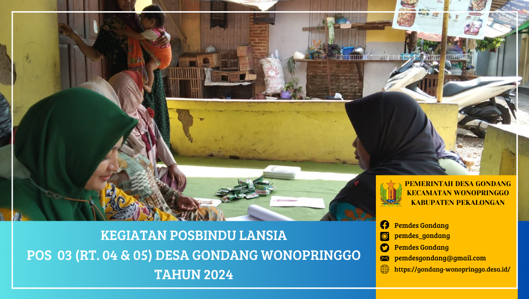 Posbindu Lansia Pos 3 (RT. 04 dan RT. 05) Desa Gondang Wonopringgo