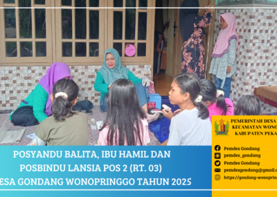 Posyandu Balita, Ibu Hamil, dan Posbindu Lansia POS 2 RT. 03 Desa Gondang Wonopringgo